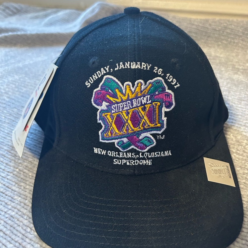 NWT Vintage 1997 Super Bowl XXXI Black Adjustable Hat